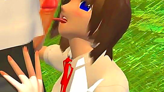 Busty Anime Slut Sucks Dick Outdoors for Hardcore Hentai Fun