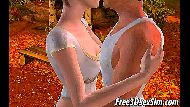 Outdoor 3D Brunette Gets Fingered & Licked Hardcore Anime Style