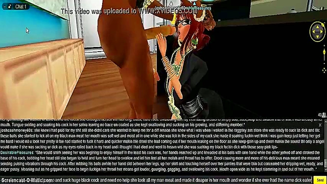 Cute Clerk Gives Head in 3D IMVU Game for Juicy DP Action