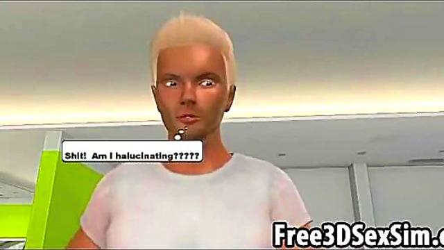 Sexy 3D Babe Motivates Stud To Work Out In Anime Softcore Action