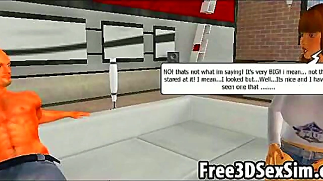 Big-Breasted 3D Cartoon Hottie Seduces Her Man for Softcore Fun