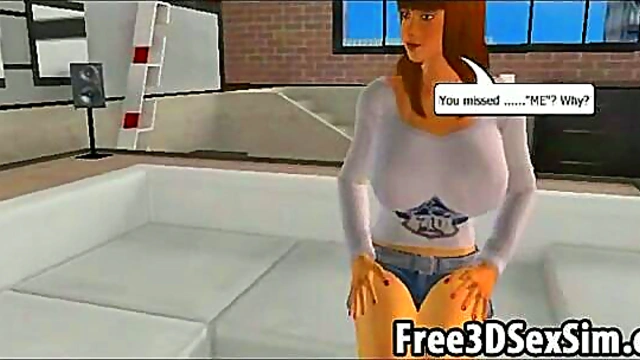 Big-Breasted 3D Cartoon Hottie Seduces Her Man for Softcore Fun