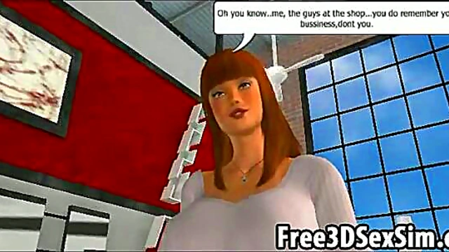Big-Breasted 3D Cartoon Hottie Seduces Her Man for Softcore Fun