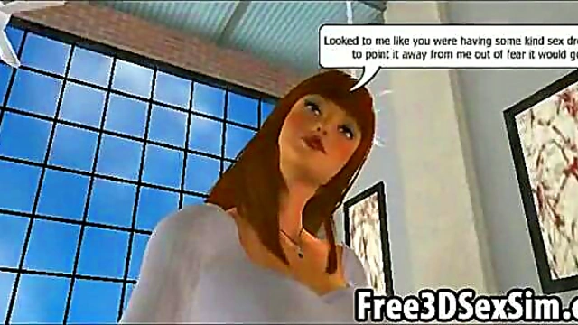 Big-Breasted 3D Cartoon Hottie Seduces Her Man for Softcore Fun