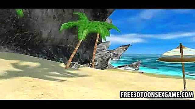 Sexy 3D Cartoon Stripper Babe Shows Off Big Tits & Seductive Moves