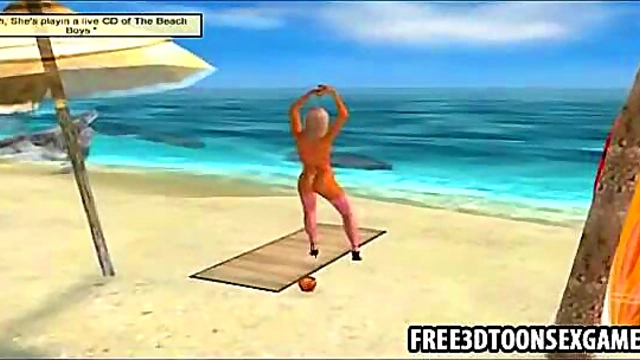 Sexy 3D Cartoon Stripper Babe Shows Off Big Tits & Seductive Moves