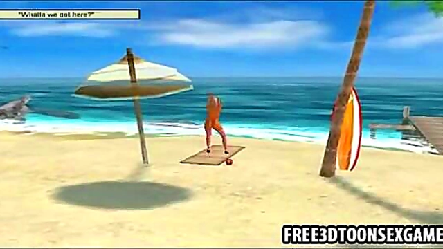 Sexy 3D Cartoon Stripper Babe Shows Off Big Tits & Seductive Moves