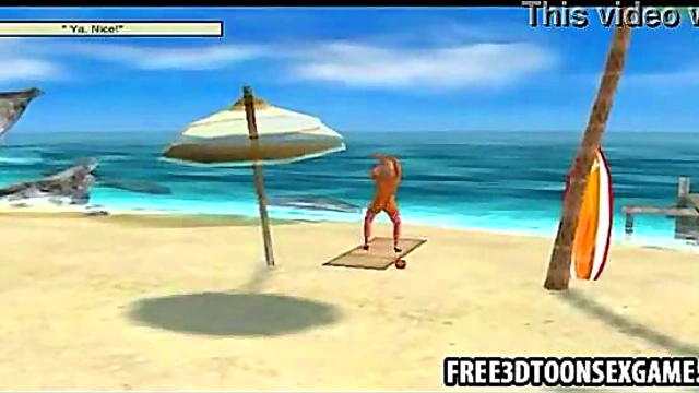 Sexy 3D Cartoon Stripper Babe Shows Off Big Tits & Seductive Moves