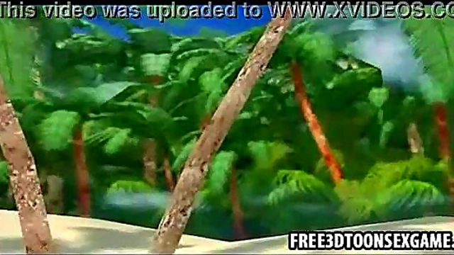 Sexy 3D Cartoon Stripper Babe Shows Off Big Tits & Seductive Moves