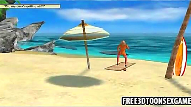 Sexy 3D Cartoon Stripper Babe Shows Off Big Tits & Seductive Moves