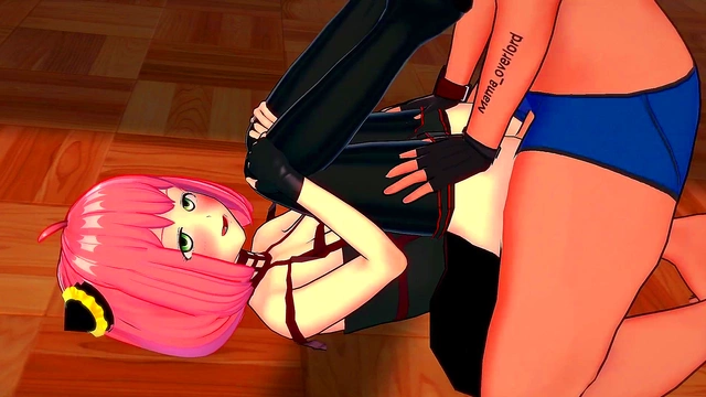 Horny Pink-Haired Anya Wears Yor Outfit for Hot Anime Action
