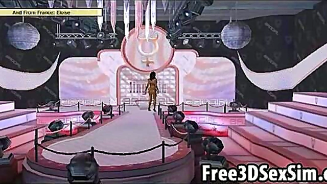 Steamy Striptease Show by Foxy 3D Cartoon Hotties in Group Hentai Action