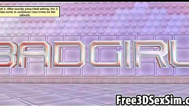 Steamy Striptease Show by Foxy 3D Cartoon Hotties in Group Hentai Action