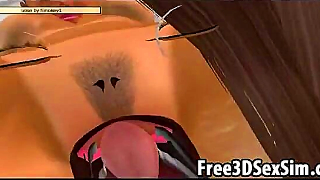 Three Sexy 3D Cartoon Honeys Get Wild By The Pool With Lesbian Fun