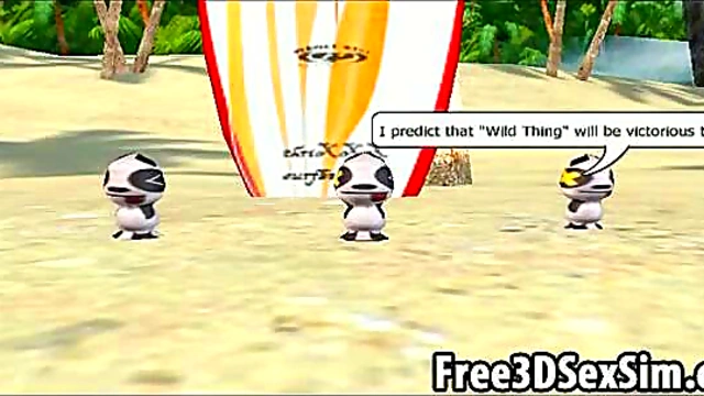 Two Sexy 3D Cartoon Babes Get Fucked Hard On The Beach