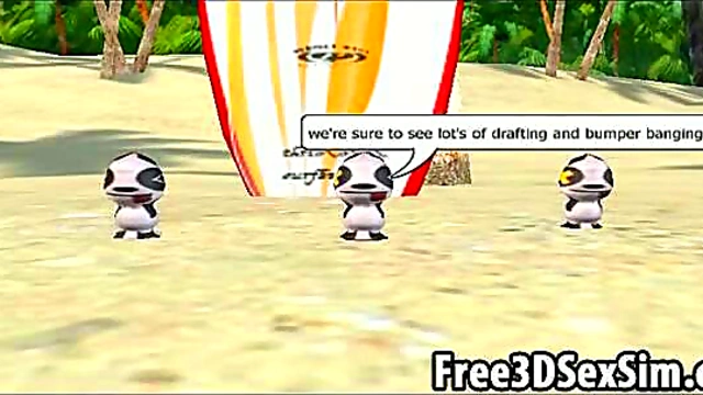 Two Sexy 3D Cartoon Babes Get Fucked Hard On The Beach