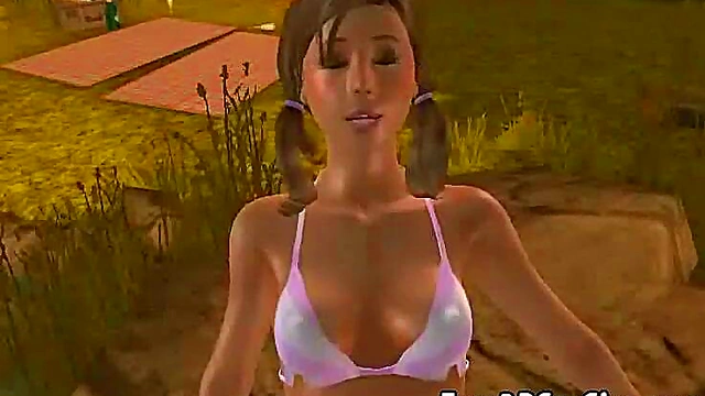 Sexy 3D Cartoon Hottie Gets Fucked Outdoors With Hardcore Blowjob Action