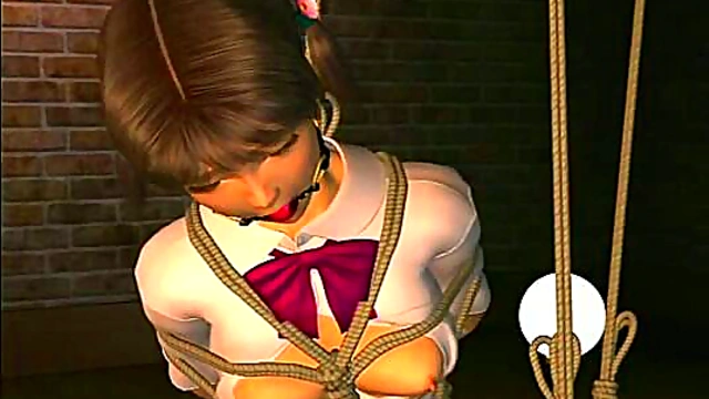 Bound Anime Chick Gets Hardcore Hentai Action With Cartoony Passion