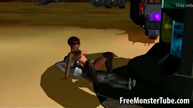 3D Anime Babe Sucks Dick Outdoors Then Gets Fucked By Alien