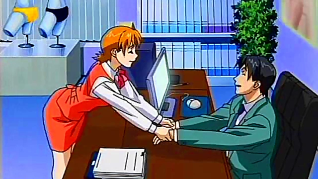Office Seduction – Anime Secretary Tempts Boss With Lacy Lingerie