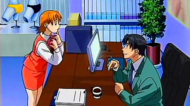 Office Seduction – Anime Secretary Tempts Boss With Lacy Lingerie