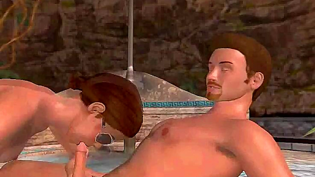 Foxy 3D Brunette Babe Gets Double Teamed Hardcore By PoolSide