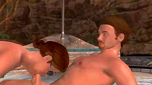 Foxy 3D Brunette Babe Gets Double Teamed Hardcore By PoolSide