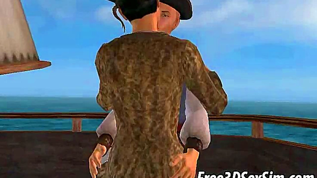 Tasty 3D Pirate Babe Sucks Dick Outdoors Before Getting Fucked Hard-Core