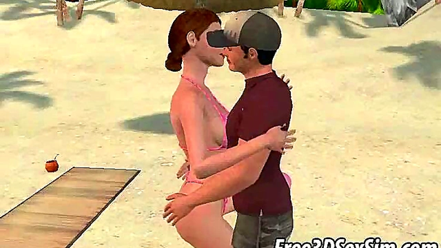 Tasty 3D Brunette Babe Gets Licked & Fucked On The Beach Hardcore