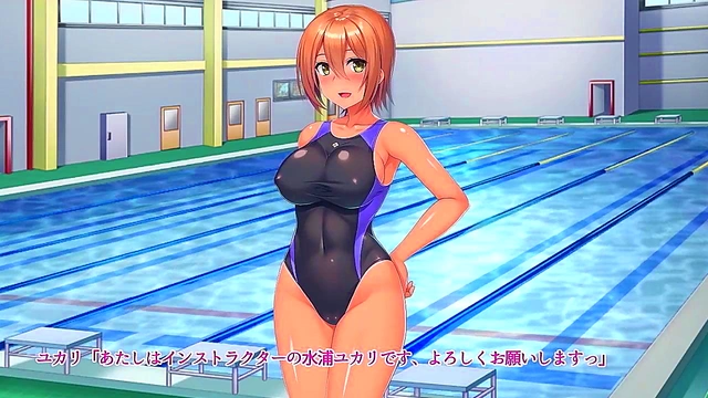 Japanese Hentai Swim Instructor Gives Intense Blowjob & Hardcore Action