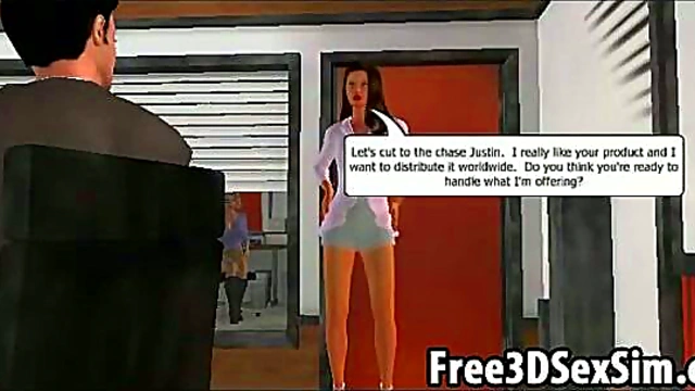 3D Cartoon Secretary Gets Fucked Hard By Her Boss In Sexy Anime Scene