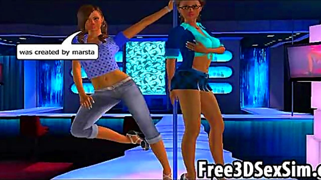 Sexy 3D Cartoon Stripper Babe Gets Fucked Hard In Hardcore Hentai Action