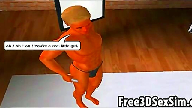 Sexy 3D Brunette Cartoon Hottie Strips Nude for Softcore Fun Modeling Session