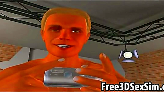 Sexy 3D Brunette Cartoon Hottie Strips Nude for Softcore Fun Modeling Session