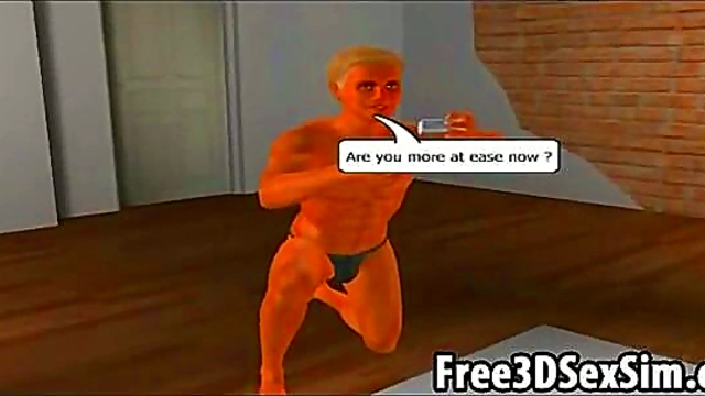 Sexy 3D Brunette Cartoon Hottie Strips Nude for Softcore Fun Modeling Session