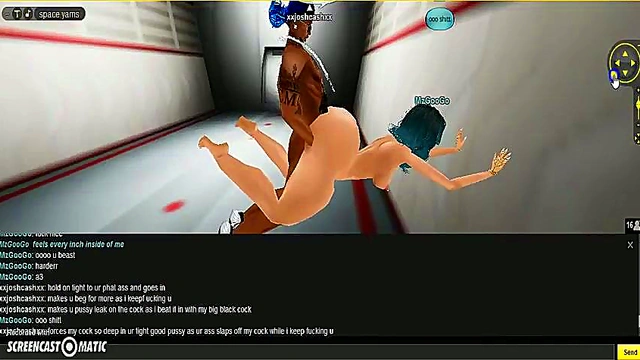 3D Hentai Game Porn – Sexy IMVU Couple Fucks In Space Room