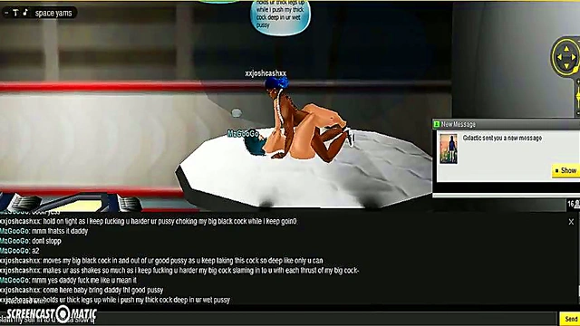 3D Hentai Game Porn – Sexy IMVU Couple Fucks In Space Room