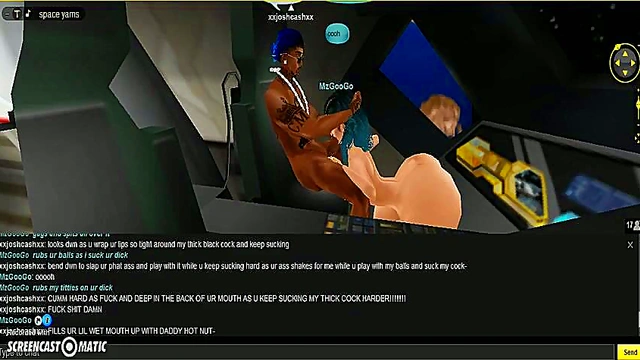 3D Hentai Game Porn – Sexy IMVU Couple Fucks In Space Room