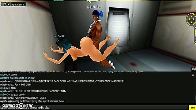 3D Hentai Game Porn – Sexy IMVU Couple Fucks In Space Room
