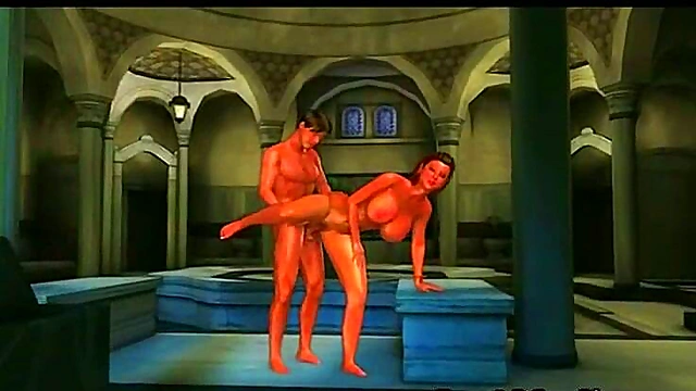 Busty 3D Cartoon Brunette Babe Gets Fucked Hard With Big Tits