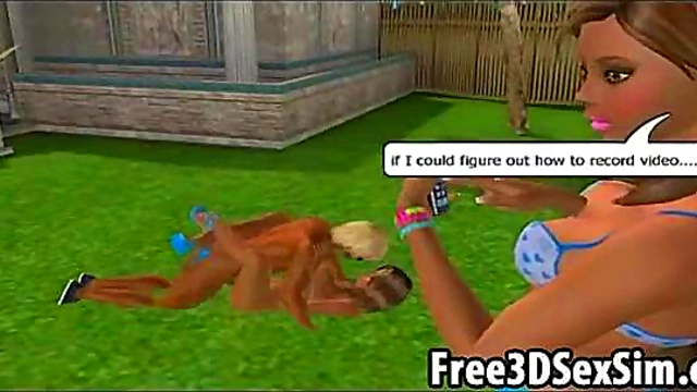 Poolside Fun – Two Sexy 3D Cartoon Honeys Get Fucked Hardcore