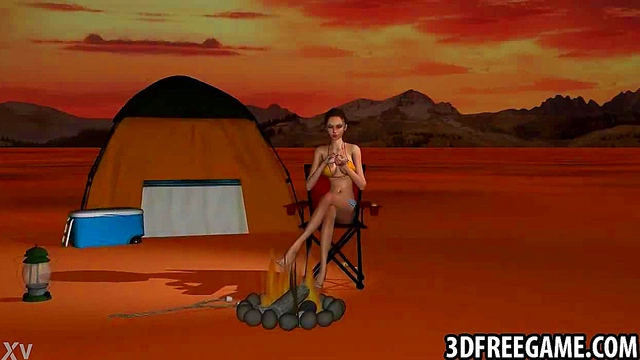 3D Babe Gets Double Teamed By Goblins Outdoors For Bizarre Anime Fun