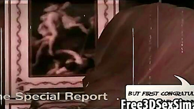 Foxy 3D Cartoon Newscaster Strips Off and Dances Seductively