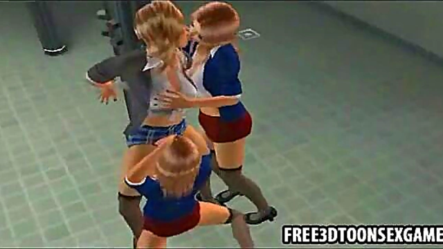 Teen Cartoon Babes Enjoy Hardcore Fun Together In Steamy Anime Adventure