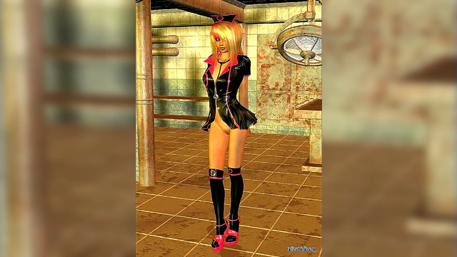 Blonde 3D Nurse in Latex Heels Sucks Dick & Cums Hardcore