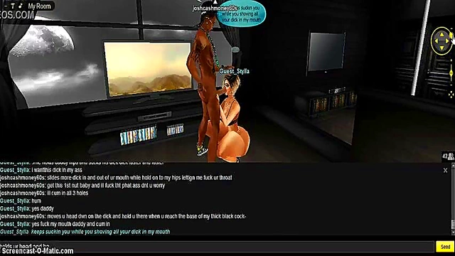 Stylized Room Head Bangs in 3D Hentai Game Animation