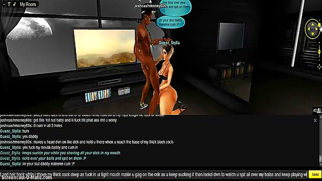 Stylized Room Head Bangs in 3D Hentai Game Animation