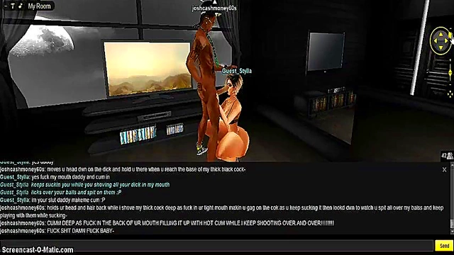 Stylized Room Head Bangs in 3D Hentai Game Animation