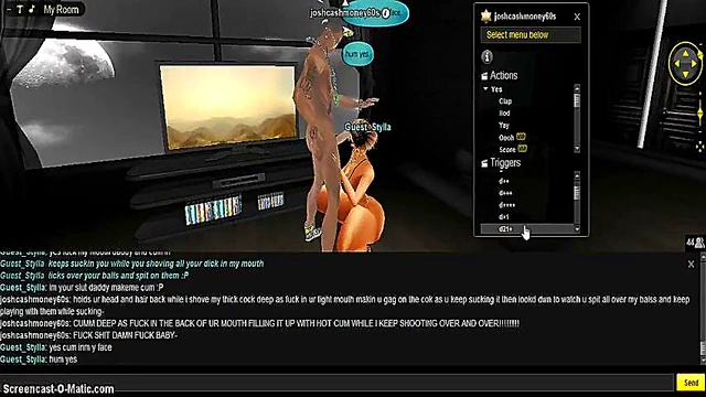 Stylized Room Head Bangs in 3D Hentai Game Animation