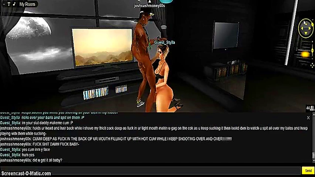 Stylized Room Head Bangs in 3D Hentai Game Animation